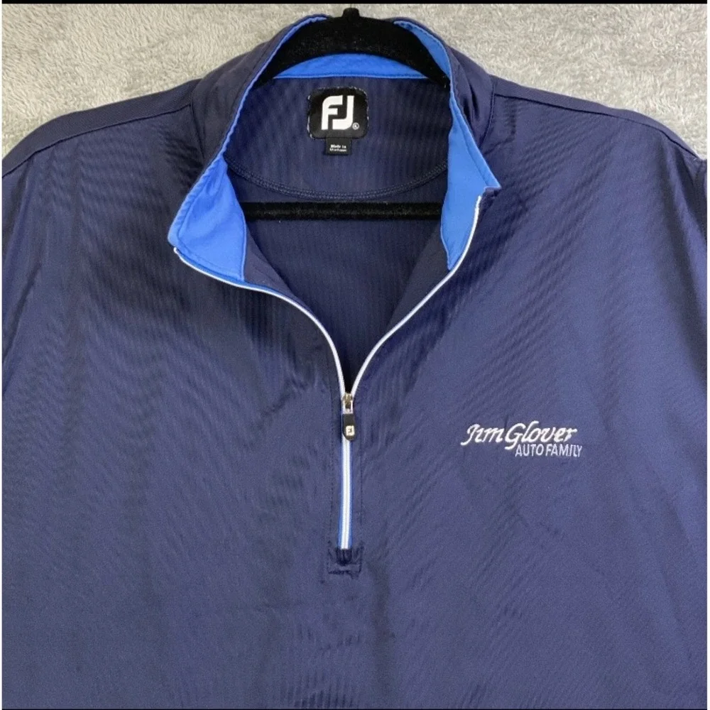 FootJoy Golf Vest Mens XL Navy Blue Nylon 1/4 Zip Sleeveless Hiking Outdoors